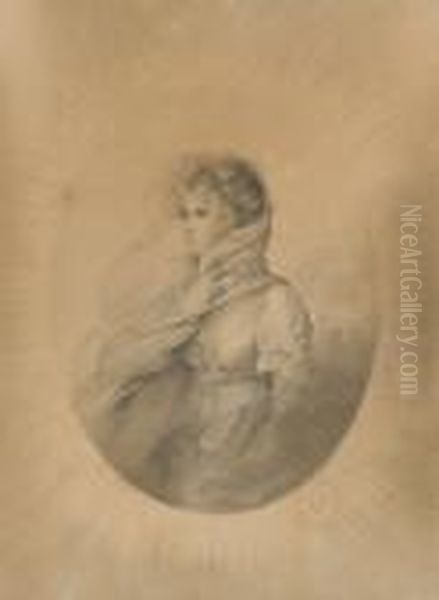 Portrait De Femme Oil Painting by Jean-Baptiste Isabey