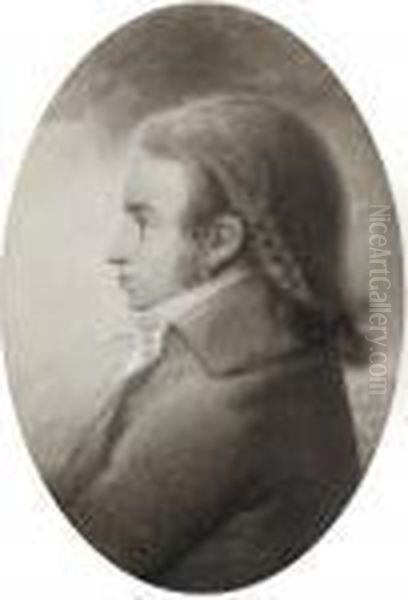 Portrait D'homme Vu De Profil Oil Painting by Jean-Baptiste Isabey