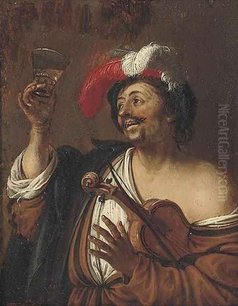 A drinker Oil Painting by Willem Van Mieris Leiden