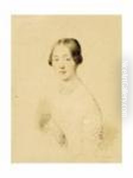 Portrait De Jeune Femme, 1802 Oil Painting by Jean-Baptiste Isabey