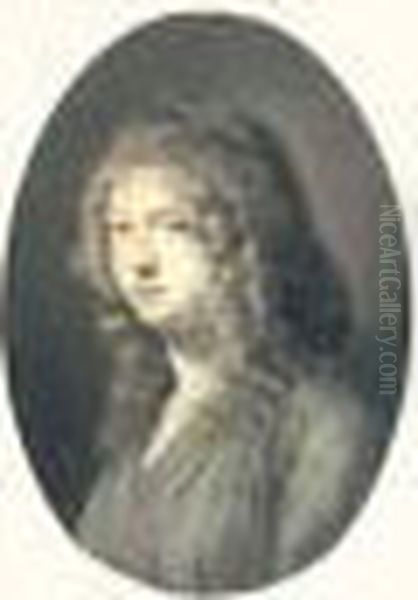 Portrait De Jeune Femme Oil Painting by Jean-Baptiste Isabey