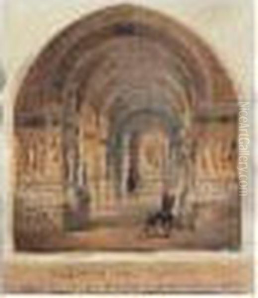 Tombeau De Napoleon Ier, Vu De La Galerie Souterraine Et De La Chambre Ardente Oil Painting by Jean-Baptiste Isabey