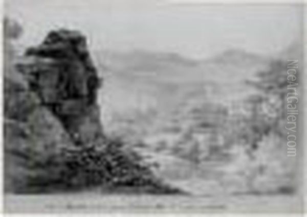 Vues Du Chateau Et De La Ferme De Vandeneville En Lorraine Oil Painting by Jean-Baptiste Isabey