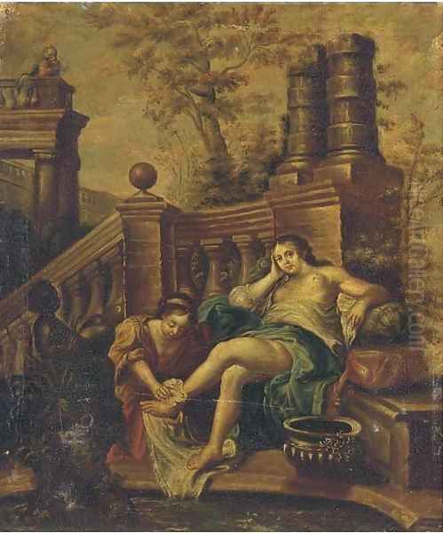 The Bath of Bathsheba Oil Painting by Willem Van Mieris Leiden