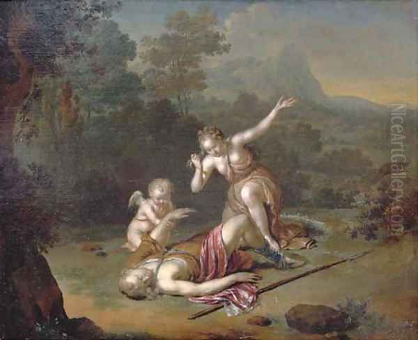 Venus and Adonis Oil Painting by Willem Van Mieris Leiden