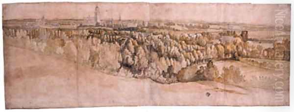 A panoramic View of the City of Arnhem seen from the North Oil Painting by Adam Frans van der Meulen