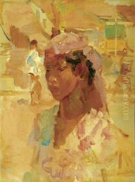 Portrait Of A Sundanese Girl Oil Painting by Isaac Lazarus Israels