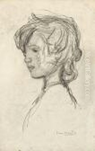 Portrait Of Sophie De Vries Oil Painting by Isaac Lazarus Israels