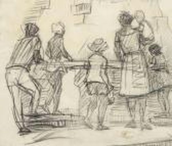 In The Zoo Oil Painting by Isaac Lazarus Israels