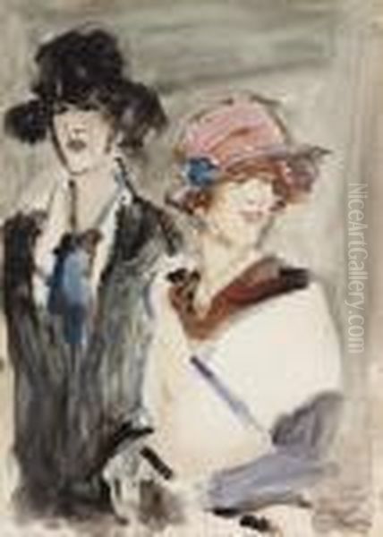 Cockney Girls, London Oil Painting by Isaac Lazarus Israels