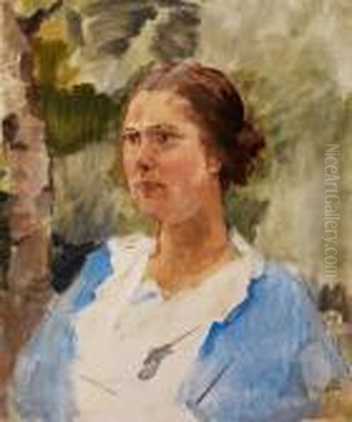Portrait Einer Jungen Frau Oil Painting by Isaac Lazarus Israels