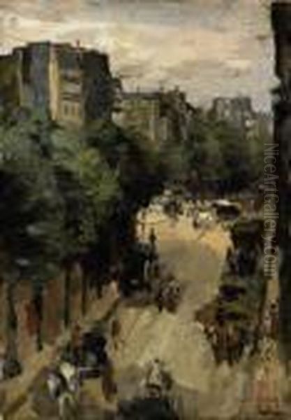 Rue Clignancourt, Paris Oil Painting by Isaac Lazarus Israels