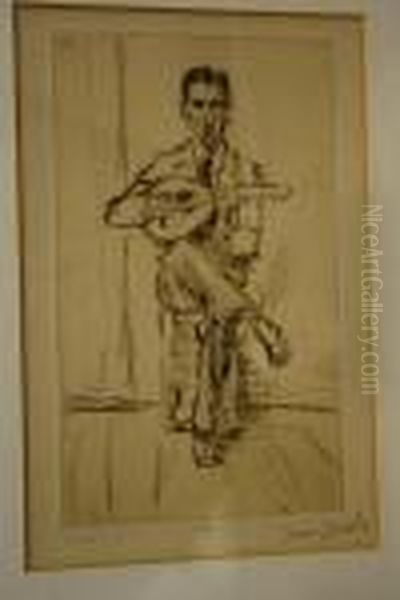 De Banjospeler Oil Painting by Isaac Lazarus Israels