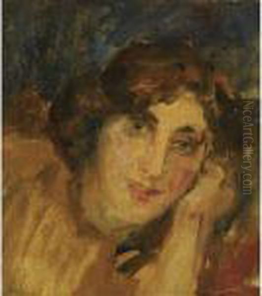 A Pensive Moment (sophie De Vries) Oil Painting by Isaac Lazarus Israels