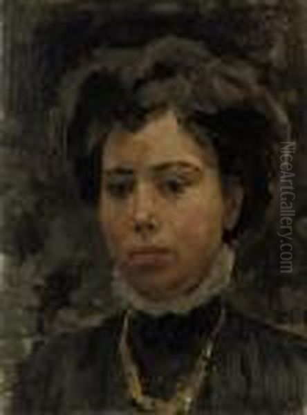 Portrait Of A Young Lady Oil Painting by Isaac Lazarus Israels