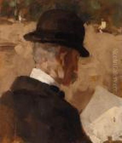 Man With Bowler Hat Oil Painting by Isaac Lazarus Israels