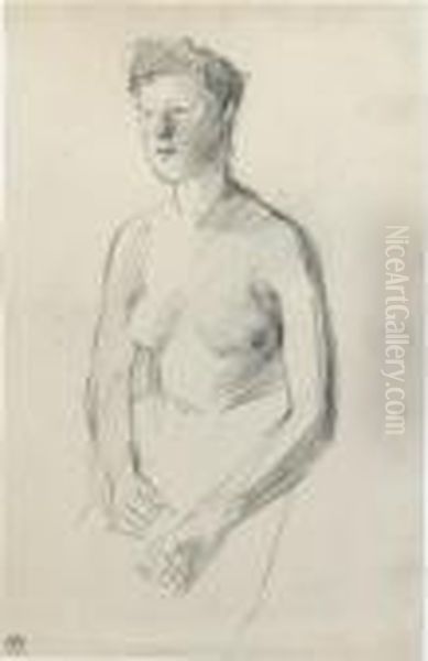 Half Dressed Woman Oil Painting by Isaac Lazarus Israels