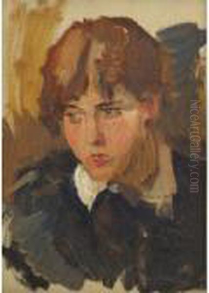 Portrait Of A Young Girl Oil Painting by Isaac Lazarus Israels