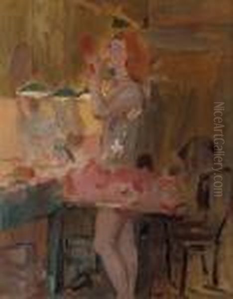 Before The Performance, Scala Theatre, The Hague Oil Painting by Isaac Lazarus Israels