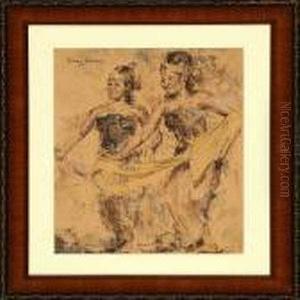 Javanese Girls Oil Painting by Isaac Lazarus Israels