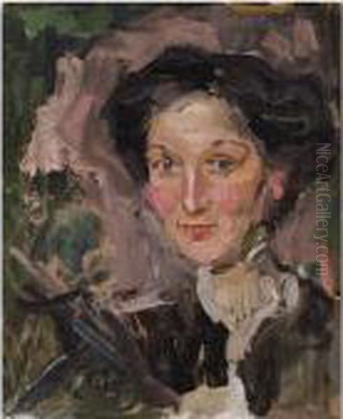 A Portrait Of A Lady Oil Painting by Isaac Lazarus Israels