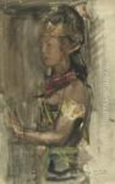 A Javanese Dancer Oil Painting by Isaac Lazarus Israels