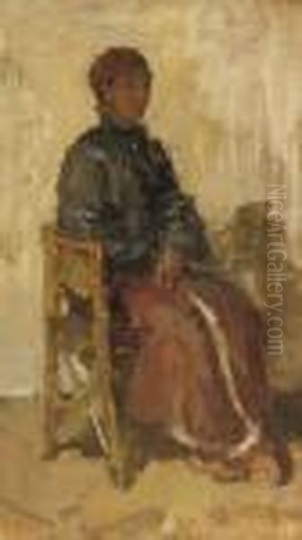 Zittende Javaan: A Seated Javanese Prince Oil Painting by Isaac Lazarus Israels