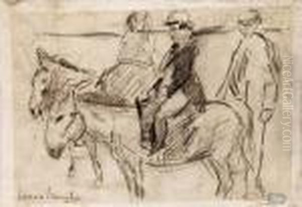 Passeggiata A Cavallo Oil Painting by Isaac Lazarus Israels