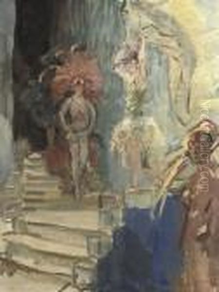 Revue Girls At Scala, The Hague Oil Painting by Isaac Lazarus Israels