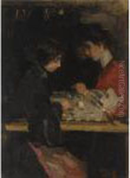 Two Seamstresses Oil Painting by Isaac Lazarus Israels