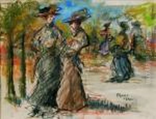 In The Park Oil Painting by Isaac Lazarus Israels