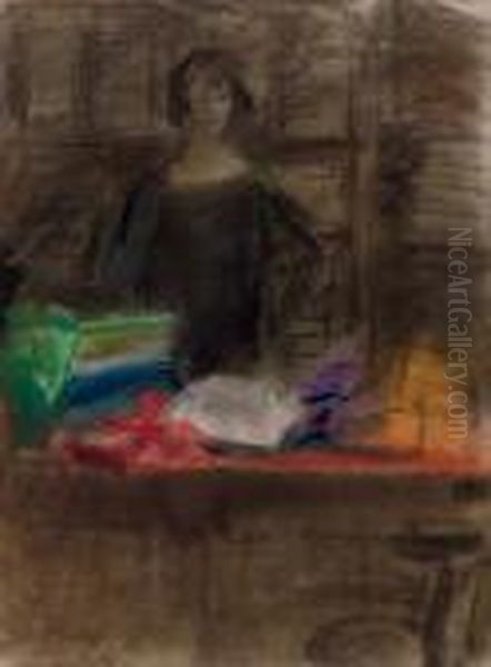 The Colourful Counter Oil Painting by Isaac Lazarus Israels