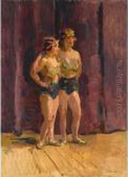 On Stage Oil Painting by Isaac Lazarus Israels