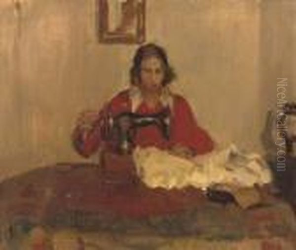 The Seamstress Oil Painting by Isaac Lazarus Israels