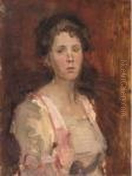 Pretty In Pink Oil Painting by Isaac Lazarus Israels