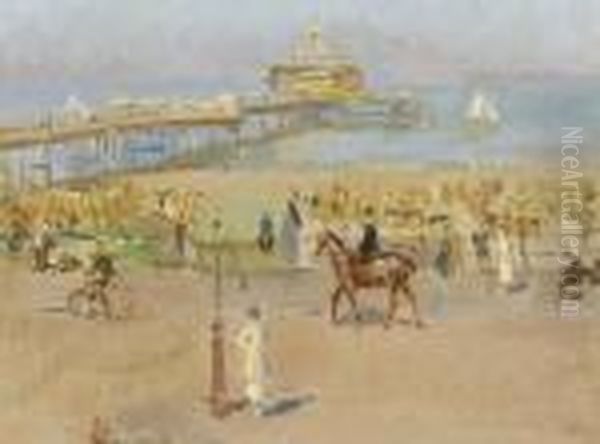 Pier In Scheveningen Oil Painting by Isaac Lazarus Israels