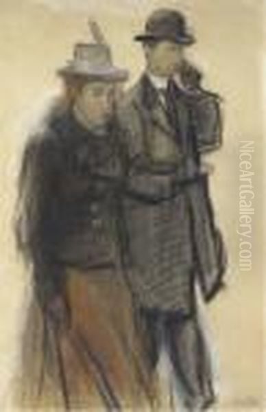 A Promenade Oil Painting by Isaac Lazarus Israels