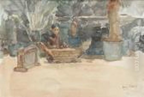 The Gamalan Player Oil Painting by Isaac Lazarus Israels