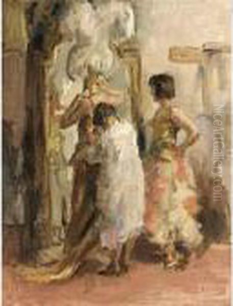 Getting Dressed For The Show At The Scala Theatre, The Hague Oil Painting by Isaac Lazarus Israels