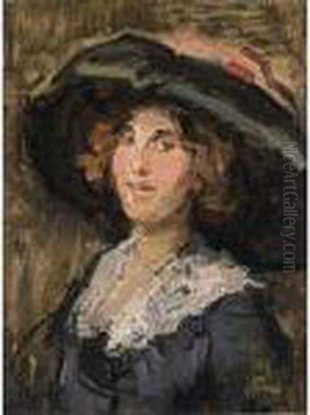 A Portrait Of Sophie De Vries Oil Painting by Isaac Lazarus Israels
