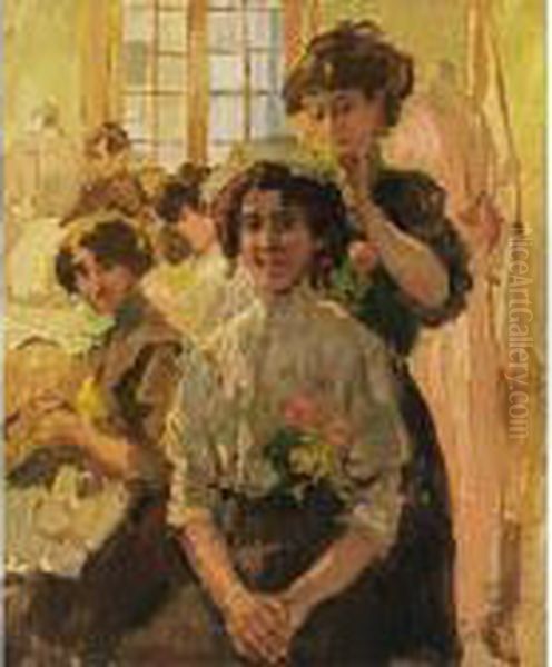 Coiffer Sainte Catherine Oil Painting by Isaac Lazarus Israels