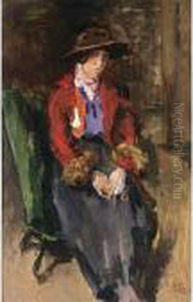 Greetje Lobo-brakensiek As Eliza Dolittle Oil Painting by Isaac Lazarus Israels