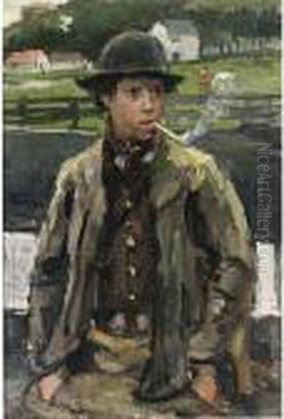 A Walcheren Boy Oil Painting by Isaac Lazarus Israels