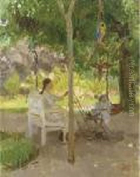 Kinderjuffrouw In De Diergaarde, Den Haag Oil Painting by Isaac Lazarus Israels