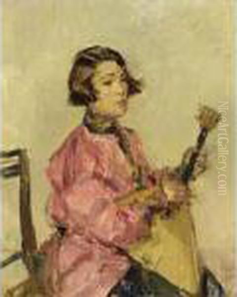 The Balalaika Player Oil Painting by Isaac Lazarus Israels
