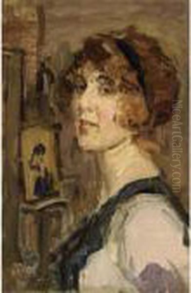 A Portrait Of A Girl Oil Painting by Isaac Lazarus Israels