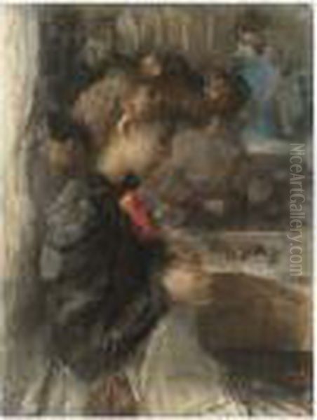 At The Sewing Studio Of Paquin, Paris Oil Painting by Isaac Lazarus Israels