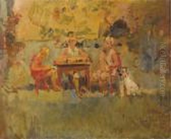 Three Sisters Oil Painting by Isaac Lazarus Israels