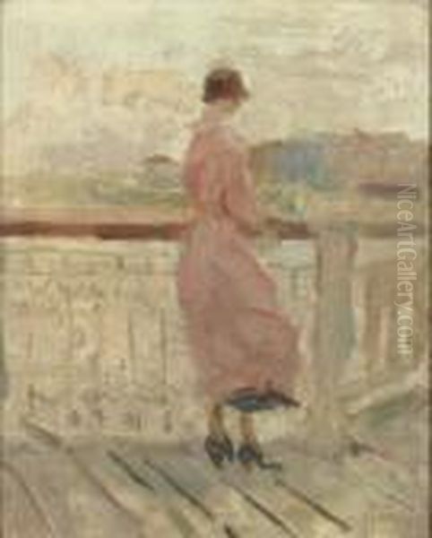 Op De Pier Oil Painting by Isaac Lazarus Israels