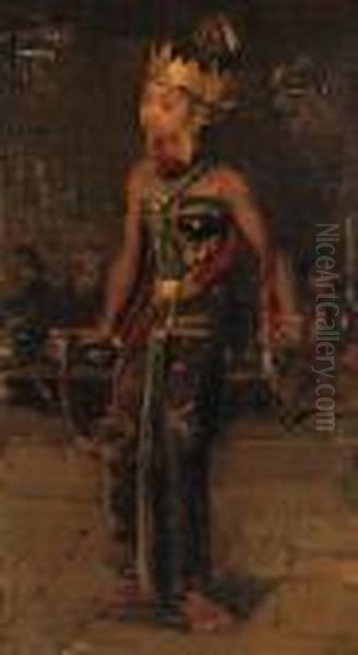 A Javanese Dancer Oil Painting by Isaac Lazarus Israels